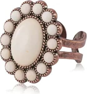 Rustic Couture'S Western Jewelry Turquoise Knuckle Cuff Ring For Women