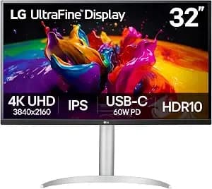 Lg 32up83ak-W 32-Inch Ultrafine 4k Uhd (3840 X 2160) Ips Computer Monitor, 60hz, hdr10, Built-In Speaker, Reader Mode, Hdmi, Displayport, Usb Type-C 60w Pd, Tilt/Height/Pivot Adjustable Stand, White