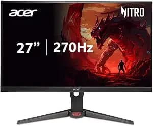 Monitor Acer Nitro 27in Qhd 2560x1440 Ips 270hz Gaming xva270u z1bmiiprx - 0.5ms, Amd Freesync Premium, Srgb 99%, 2xhdmi, Displayport, Ergo Stand, Speaker, Vesa Mountable, Bluelight Filter