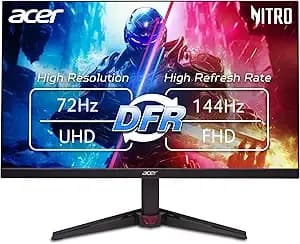 Acer Nitro 27” 4k Uhd 3840 X 2160 Gaming Ips Monitor - Amd Freesync - Up To 72hz Refresh Rate With Dfr To Fhd 144hz - Up To 0.5ms - 1 X Display Port 1.4 & 2 X Hdmi 2.0 Ports - vg270k l1bmiipx