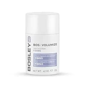Bosleymd Bosvolumize Hair Thickening Fibers – Natural Keratin Hair Building Formula For Thinning Hair & Bald Spots – Instant Fuller, Thicker Look – Wind & Sweat Resistant – Dark Brown, 0.42 Oz