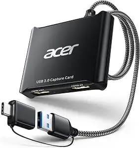 Acer Usb 3.0 Hdmi Capture Card, 4k Hdmi Loop-Out, 1080p 60hz For Streaming