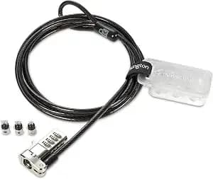 Kensington Universal 3-In-1 Combination Laptop Lock, Computer Security Locking Cable - Resettable Version (k62316ww), Black