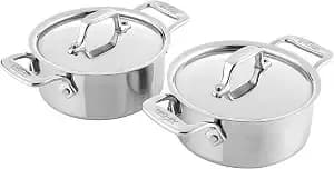 All-Clad Specialty Stainless Steel Ramekin With Lid 2 Piece Oven Broiler Safe 600f Pots And Pans, Cookware Silver