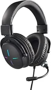 Acer Nitro Gaming Headset Ii: 50mm Drivers - Retractable Omni-Directional Noise-Canceling Microphone With On-Cable Controls - Over-Ear Design With Rgb Lights, (Pack Of 1) - 50mm Drivers, Retractable Omni-Directional Noise Canceling Microphone, Over-Ear Co