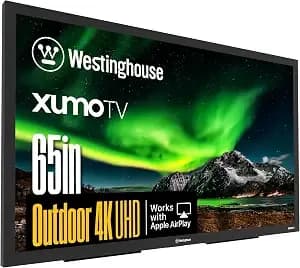 Westinghouse 65 Inch Smart Outdoor Tv, 4k Uhd 700 Nits High-Brightness Temperature Resistant ip55 Waterproof, Anti-Glare Display, Partial Sun, Xumo Smart Tv Ps Series, Weatherproof, Bluetooth, Wifi
