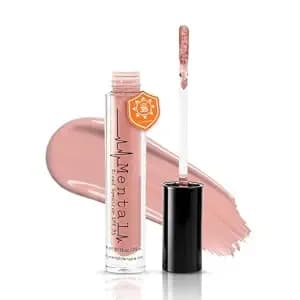 Nude Pink Tinted Lip Gloss For Beach & Summer - Non-Sticky Lipgloss With Wrinkle Masking Effect, High Shine Finish – With Squalane For Added Hydration & Smooth Color Payoff