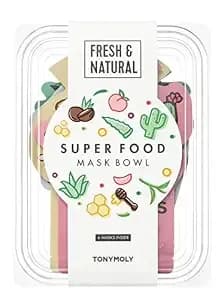 Tonymoly Super Food Mask Bowl - Antioxidant Korean Face Sheet Mask Set - Packed With Superfood Extracts Rich In Antioxidants And Vitamins To Help Revitalize Dull, Tired-Looking Skin