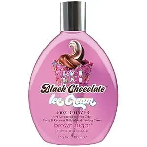Brown Sugar Double Dark Black Chocolate Ice Cream 400x Bronzer Dark Tanning Lotion 13.5oz