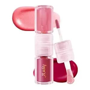 Epielle Herg Dual Lip Tint & Oil Raspberry Love & Watermelon Sugar, Double-Ended 2-In-1 Korean Lip Tint & Lip Plumper, Long-Lasting, Stocking Stuffers