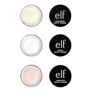 E.L.F. Cosmetics Putty Primer Trio, Includes Poreless Putty, Matte Putty & Luminous Putty, Travel Size, 0.14 Oz (4g) Each, 0.14 Ounces