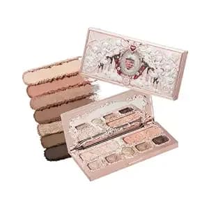 Flower Knows Strawberry Cupid Makeup Palette, Warm Nude Brown - All-In-One Color, Contour And Highlight, 5 Matte And 2 Shimmer Shades, Smooth Blendable Formula, Vegan (01 Honey Canele)