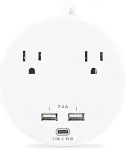 Cyberpower p205uc Desktop Surge Protector - 2 Outlets, 500j Surge Protection, 2 Usb‑A & 1 Usb‑C Charging Ports