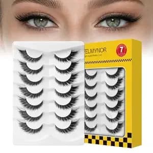 Fluffy False Eyelashes 3d Wispy Fox Eye Lashes 16mm D Curl Strip Lashes Natural Look Fake Eyelash Extensions Soft Thin Band 7 Pairs Pack