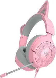Razer Kraken Kitty v3 X Wired Gaming Headset, Kitty Ears, Pink - Hyperclear Cardioid Mic, 40 Mm Drivers, 7.1 Surround Sound, Comfy Ear Cushions, Cross-Platform Via 3.5mm Pc, ps5, Xbox
