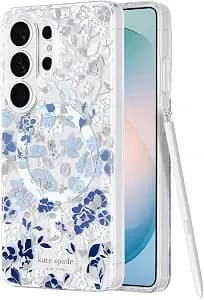 Kate Spade New York Samsung Galaxy s26 Ultra Case - Flowerbed Blue Gems - Compatible With Magnetic & Wireless Charging - Lightweight Designer Case For Samsung Galaxy s26 Ultra W/Flowerbed Blue Design