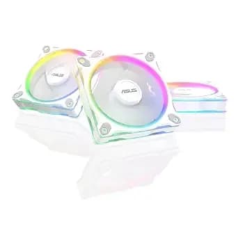 Asus Prime mr120 Argb Reverse Fan White Triple Pack, 28mm Extra-Thick Frame, Quiet, High-Performance Cooling With Pwm Control, 20 Argb Leds With Dual-Sided Frame Lighting, Aura Sync, 2 Year Warranty