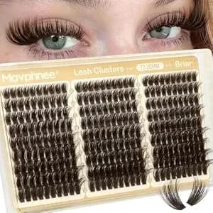 Brown Lash Clusters 12-20mm Long Fluffy Volume Cluster Eyelash Extensions Wispy Individual Lash Extenisons Cc Curve Dark Brown Cluster Lashes For Bold Look