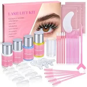 Lash Lift Kit, Eyelash Perm Kit With Glue Balm, Perm, Fixation, Nutrition, Silicone Pads For Lash Curling, Professional Lash Perm Set For Natural Long-Lasting Curl, Home Eyelash Lifting Kit For Women