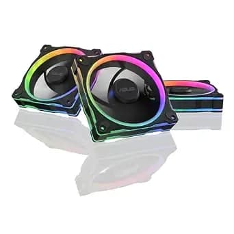 Asus Prime mr120 Argb Fan Black Triple Pack, 28mm Extra-Thick Frame, Quiet, High-Performance Cooling With Pwm, 20 Argb Leds With Dual-Sided Frame Lighting, Aura Sync, 2 Year Warranty