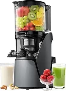 Eanoruus Juicer Machines, 3-In-1 Cold Press Juicer, Premium Gray - Makes Juice, Nut Milk & Sorbet, 6.5" Extra Large Chute, 100oz Large Capacity, Ac Motor