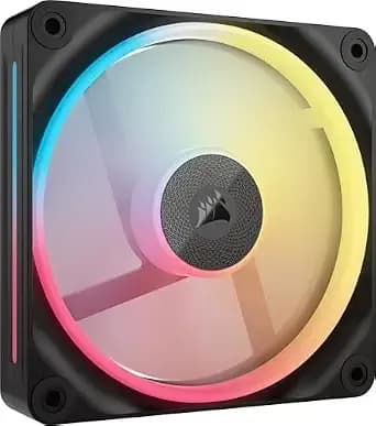 Corsair Icue Link lx120-R Rgb 120mm Pwm Reverse Fan – Single Fan – Low-Noise, Magnetic Dome Bearing, Dual Light Loops, Corsair Quikturn Screws, Zero Rpm Mode – Black