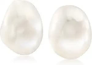 Ross-Simons 16x13mm Cultured Baroque Pearl Earrings In 14kt Yellow Gold