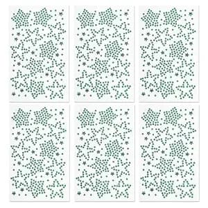 Totelux 6 Sheets Star Face Gems Green Star Rhinestones Face Jewels Stickers Crystal Body Eye Hair Gems Temporary Tattoo For Women Makeup Birthday Festive Party Concert Accessories