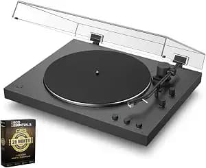 Sony pslx3bt Full Auto Playback Turntable With Bluetooth Connectivity Black Bundle With Deco Essentials 2yr Cps Enhanced Protection Pack