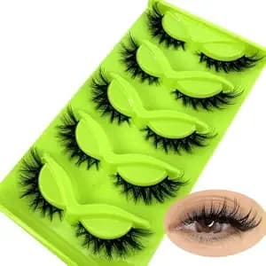 New 3d Cat-Eye Mink Eyelashes Curled Winged Natural Realistic Messy End Eye Elongated Thick False Eyelashes Soft Fake Eyelashes (Mf-6)