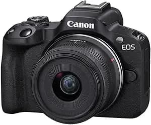 Canon Eos r50 Mirrorless Vlogging Camera (Black) W/Rf-s18-45mm f4.5-6.3 Is Stm Lens (Renewed)