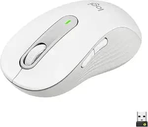 Logitech Signature m650 L Full Size Wireless Mouse Large Sized - Off White - For Large Sized Hands, 2-Year Battery, Customizable Side Buttons, Bluetooth, Pc/Mac/Multi-Device/Chromebook Compatible
