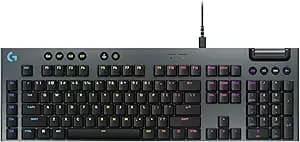 Logitech g915 X Wired Gaming Keyboard (Linear)- Black - Low Profile, Mechanical Switches, Double-Shot Pbt Keycaps, Rgb Lighting, Aluminum Finish, Pc/Mac Compatible