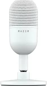 Razer Seiren v3 Mini Usb Microphone, Supercardioid Condenser Mic, White - Tap-To-Mute Sensor With Led Indicator, Shock Absorber, Ultra Compact, Works With Obs, Discord, Zoom, Teams
