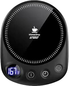 Coffee Mug Warmer-Fastest Heating & Highest Temperature, Coffee Cup Warmer For Desk Auto Shut Off, 4 Temp Settings & 1-12h Timer, Smart Electric Mug & Candle Warmer For Coffee, Tea (Black)