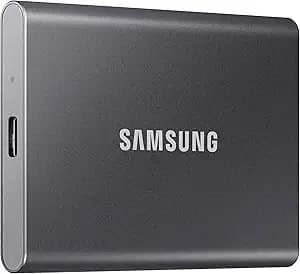 Samsung t7 Portable Ssd 1tb Titan Gray, Usb 3.2 Gen 2, Up To 1,050mb/S - Reliable External Solid State Drive Storage For Gaming, Students, Professionals (Mu-pc1t0t/Am)