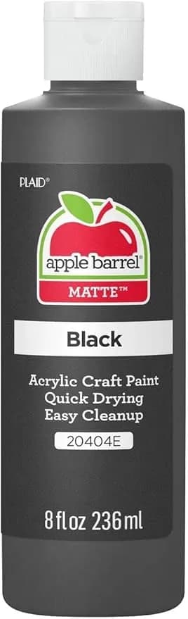 Apple Barrel Acrylic Paint In Assorted Colors (8 Ounce), 20404 Black- (Pack Of 1)