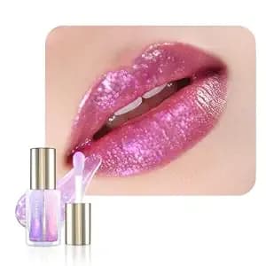 Charmacy Aurora Glitter Moisturizing Lip Gloss, Multicolor Shimmer Lip Gloss, Hydrating Non-Sticky Formula Glitter Lip Glaze, Easy To Apply, Long-Lasting, High-Shine Sheer Finish #102