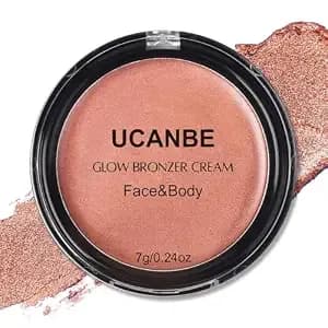 Ucanbe Face & Body Cream Bronzer, Natural Coral Warm Sun-Kissed Glow Blusher, Buildable Blendable For Long Lasting Radiant Glow, Luminous Bronzing Highlighting Multi-Use Makeup Palette
