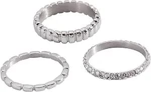 Alex And Ani Ribbed Stacking Ring Set Of 3