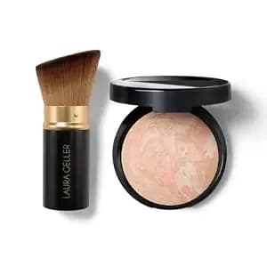 Laura Geller New York Baked Balance-N-Brighten Foundation With Kabuki Brush Makeup Set, Porcelain