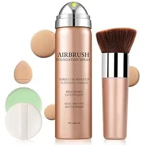 Magic Minerals Airbrush Foundation Full Coverage (02 Beige) - Airbrush Makeup Foundation Makeup,Buildable Coverage,Smooth Radiant Skin,Moisturizing Formula For Older Women,Middle-Aged