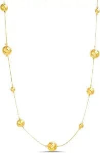 Nautica Station Bead Necklace For Women, 25 Inches Long, Lobster Clasp