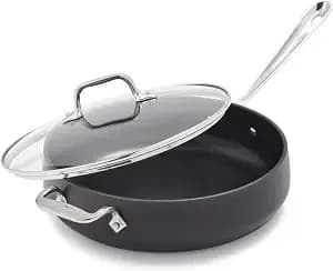 All-Clad ha1 Hard Anodized Nonstick Sauté Pan 4 Quart Induction Oven Broiler Safe 500f Pots And Pans, Cookware Black