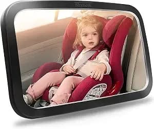 Shynerk Baby Car Mirror, Safety Car Seat Mirror For Rear Facing Infant With Wide Crystal Clear View, Shatterproof, 360° Rotation, Crash Tested And Certified