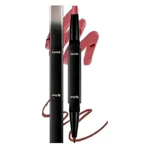 2 In 1 Matte Lip Liner And Lipstick Doubel Head Lipsticks Longwear Lipliner Pencil, Matte Lipstick Women'S Lip Makeup Rosy Brown