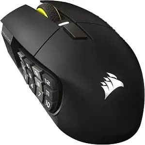 Corsair Scimitar Elite Wireless Se Mmo Pc Gaming Mouse – 33,000 Dpi, 16 Programmable Buttons, Key Slider, Elgato Virtual Stream Deck, 1,000hz Polling, Up To 150-Hour Battery – Gunmetal