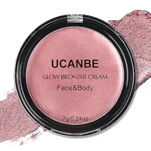 Ucanbe Cream Bronzer For Face & Body, Natural Rose Gold Sun-Kissed Glow Blusher, Buildable Luminous For Long Lasting Rosy Flushed, Lightweight Illuminating Contouring Multi-Use Makeup Palette