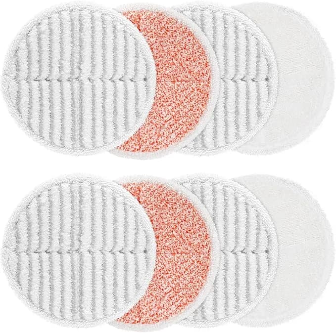 8 Pack Mop Pads Replacement For Bissell Spinwave 2124 Hard Floor Spin Mop - For 2039a, 2307, 23157, 23159, 20393, 20399 Hard Floor Spin Mop, 2 Soft Pads, 4 Scrubby Pads, 2 Heavy Scrub Pads