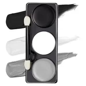Spooktacular Creations Halloween Makeup Palette 3 Colors Skeleton Face Body Paint With Double-Headed Brush For Adult Cosplay Sfx Makeup Cosplay Dress Up (7 Oz, Black White Gray )
